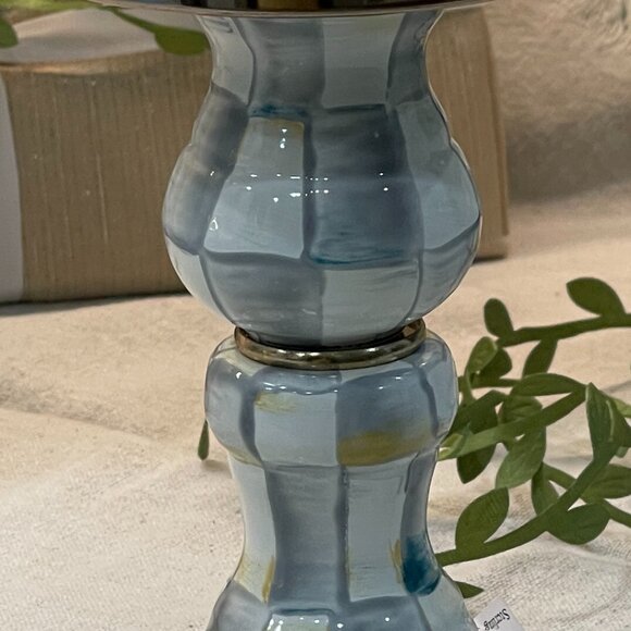 Sterling Check Enamel Candlestick -NEW - Picture 15 of 16